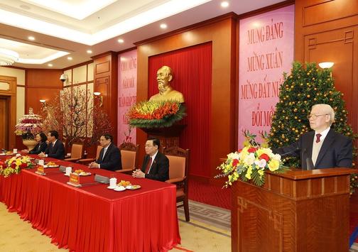 Tổng Bí thư Nguyễn Phú Trọng chúc Tết lãnh đạo, nguyên lãnh đạo Đảng, Nhà nước