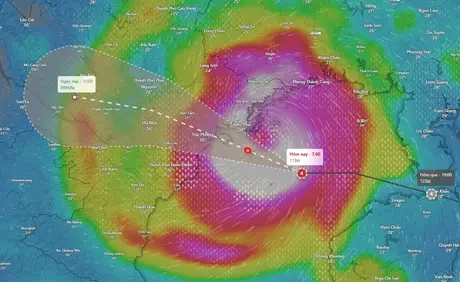 Từ 15-19 giờ ngày 7/9, Thủ đô Hà Nội khả năng có gió giật cấp 9-10