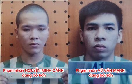 Hai phạm nhân đào tẩu khỏi trại giam của Bộ Công an