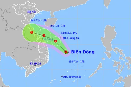 Áp thấp nhiệt đới hình thành trên Biển Đông, gió giật cấp 8