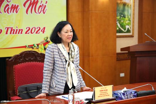 Đồng chí Trương Thị Mai, Uỷ viên Bộ Chính trị, Thường Trực Ban Bí thư, Trưởng Ban Tổ chức Trung ương thăm và làm việc với Ban Kinh tế Trung ương