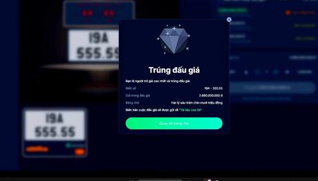 Biển số đầu tiên được đấu giá thành công