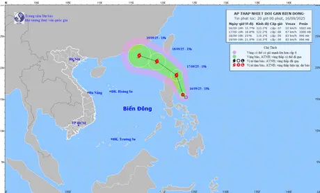 Áp thấp nhiệt đới có khả năng mạnh lên thành bão