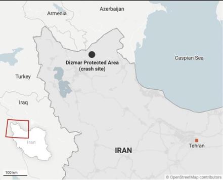Phát hiện tín hiệu nhiệt nghi ngờ là hiện trường rơi trực thăng chở Tổng thống Iran
