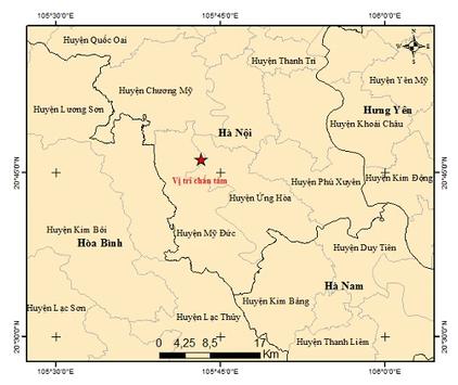 Xảy ra động đất có độ lớn 4 gây rung lắc ở nhiều khu vực trên địa bàn Hà Nội