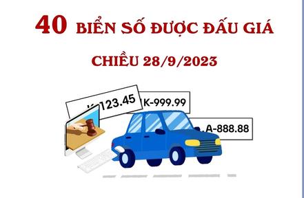 40 biển số ô tô đẹp được đấu giá chiều 28/9