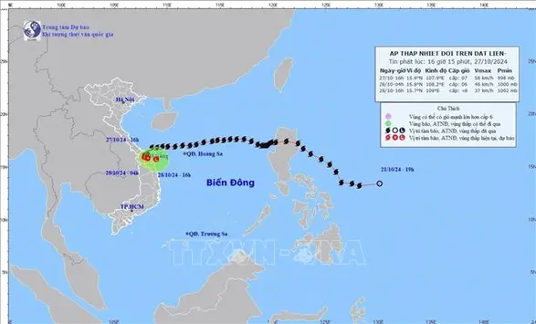 Bão số 6 suy yếu thành áp thấp nhiệt đới
