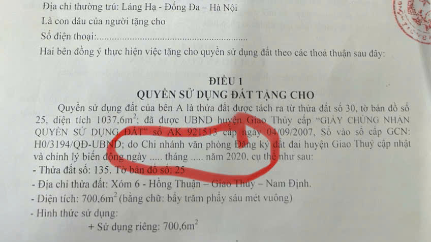 Thông tin phản hồi vụ “Xây nhà, nộp thuế đất gần 40 năm bất ngờ phát hiện mình tay trắng” ở Nam Định