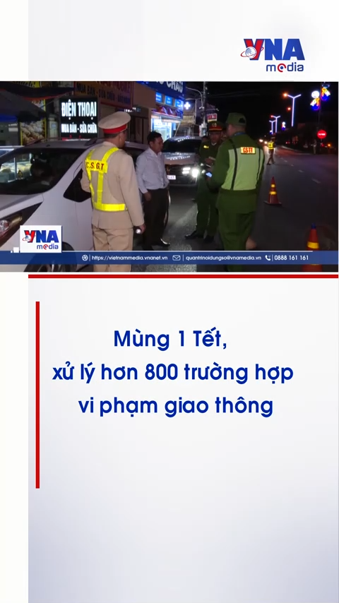 Mùng 1 Tết, xử lý hơn 800 trường hợp vi phạm giao thông