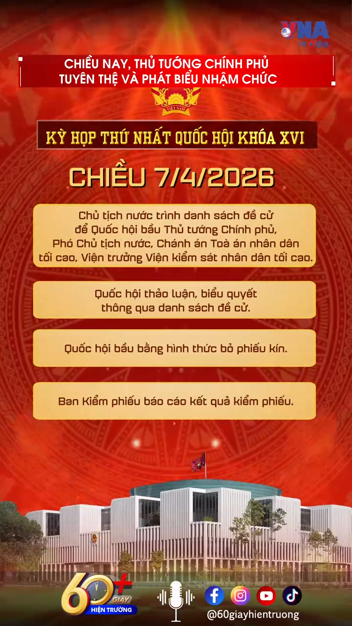 Chiều nay, Thủ tướng Chính phủ tuyên thệ và phát biểu nhậm chức