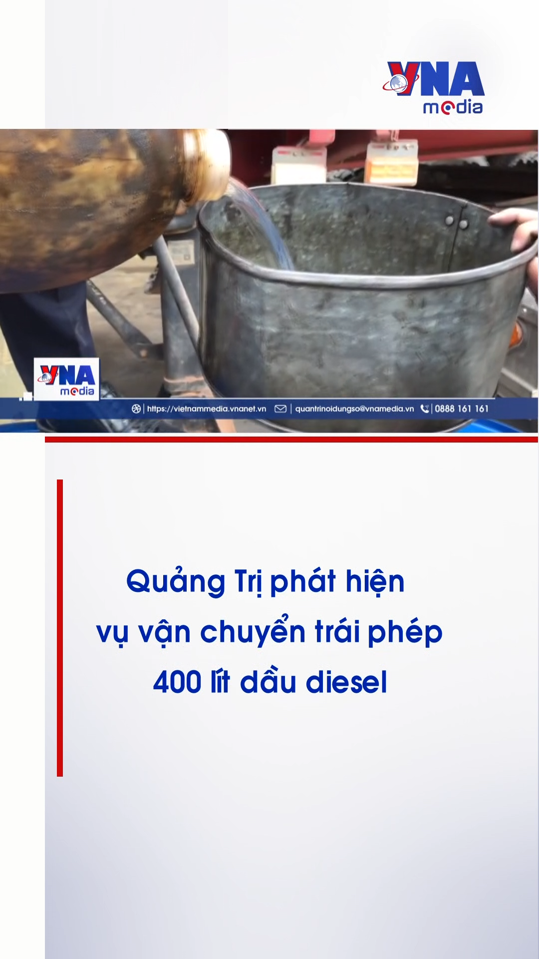 Quảng Trị phát hiện vụ vận chuyển trái phép 400 lít dầu diesel
