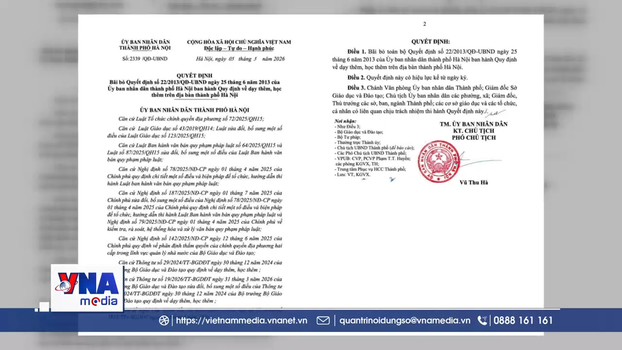 Hà Nội chính thức bãi bỏ Quyết định 22 về dạy thêm, học thêm