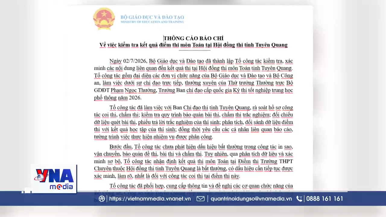 Khởi tố thêm 15 bị can vụ thi tốt nghiệp THPT ở Tuyên Quang