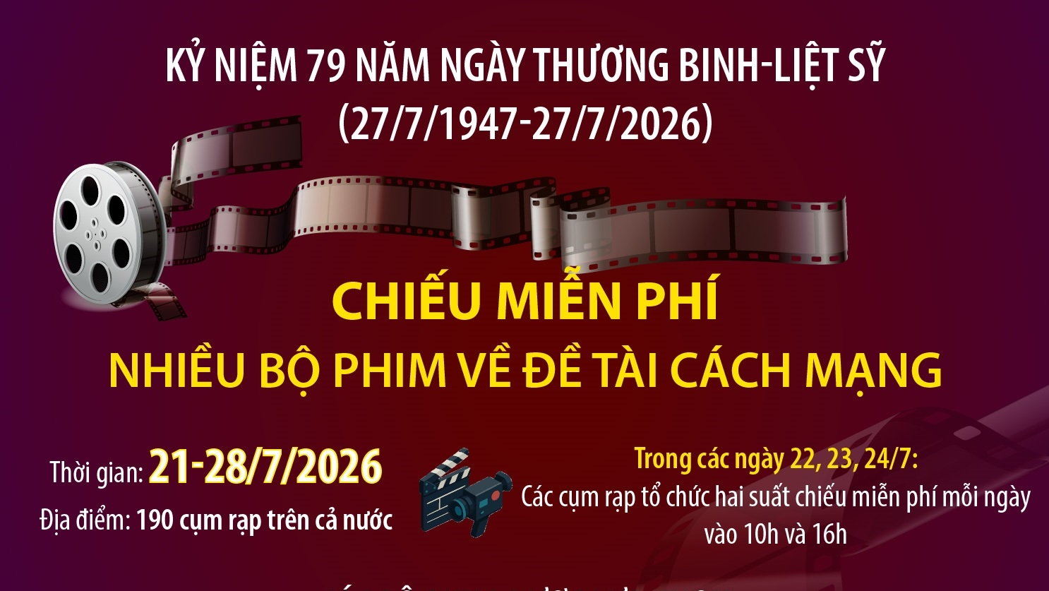 Chiếu miễn phí nhiều bộ phim về đề tài cách mạng