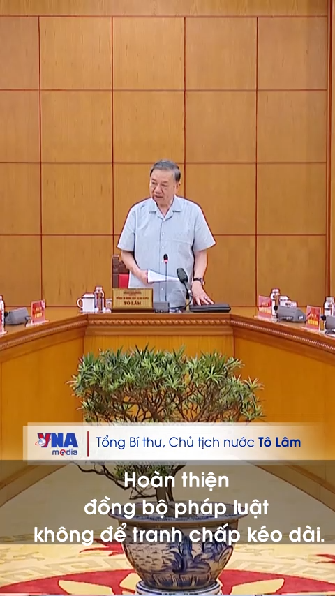 Tổng Bí thư, Chủ tịch nước Tô Lâm: Hoàn thiện đồng bộ pháp luật, không để tranh chấp kéo dài.