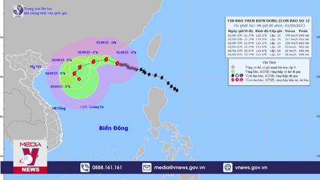 Bão số 3 có gió giật cấp 17 di chuyển với tốc độ 10km/h