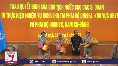 Thêm 3 sĩ quan tham gia gìn giữ hòa bình LHQ