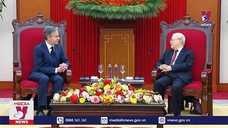 Tổng Bí thư Nguyễn Phú Trọng tiếp Ngoại trưởng Hoa Kỳ