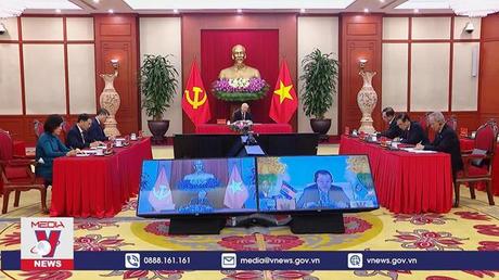 Tổng Bí thư điện đàm trực tuyến cấp cao với Chủ tịch Đảng Nhân dân Campuchia (CPP)