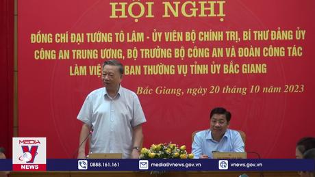 Đoàn công tác của Bộ Công an làm việc với BTV Tỉnh ủy Bắc Giang