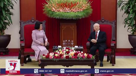 Tổng Bí thư tiếp Chủ tịch Quốc hội Campuchia