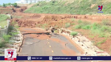 Nước ngầm gây sụt trượt tại dự án hạ tầng Khu công nghiệp Nhân Cơ