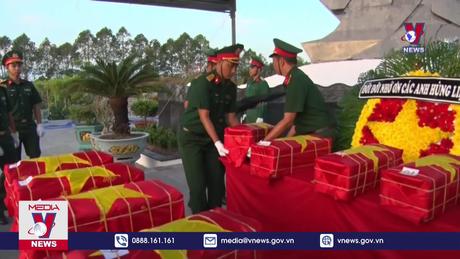 Hậu Giang cải táng 10 hài cốt liệt sĩ hy sinh trong kháng chiến chống Mỹ 