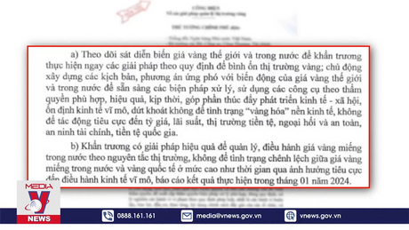 Công điện của Thủ tướng về các giải pháp quản lý thị trường vàng