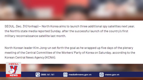 Triều Tiên dự tính phóng 3 vệ tinh quân sự trong năm 2024