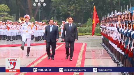 Lễ đón Thủ tướng Lào thăm chính thức Việt Nam