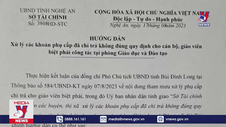 Nghệ An thu hồi tiền chi sai cho giáo viên biệt phái