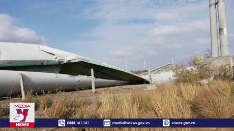 Khẩn trương khắc phục sự cố tua-bin điện gió bị rơi