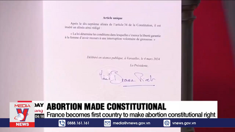 Pháp đưa quyền phá thai vào hiến pháp