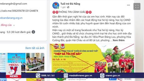 Công an Đà Nẵng cảnh báo các trang đăng ký trại hè kỹ năng giả mạo