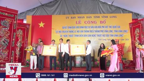 Vĩnh Long đón nhận hai Di sản văn hóa phi vật thể quốc gia