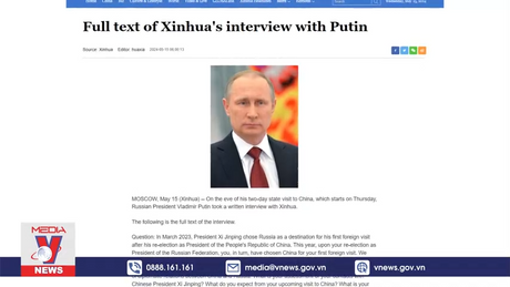 Tổng thống Nga sắp thăm chính thức Trung Quốc