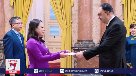 Quyền Chủ tịch nước tiếp các Đại sứ trình Quốc thư