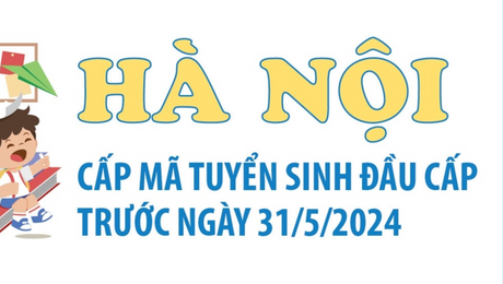 Hà Nội: Cấp mã tuyển sinh đầu cấp trước ngày 31/5/2024