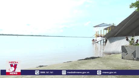 Sạt lở ven sông Hậu tại Sóc Trăng xảy ra nghiêm trọng