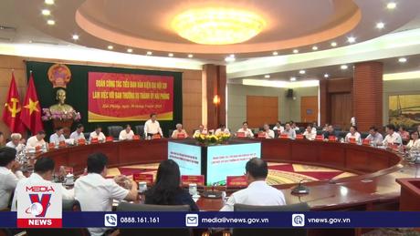 Đoàn công tác Tiểu Ban Văn kiện Đại hội XIV làm việc với Hải Phòng