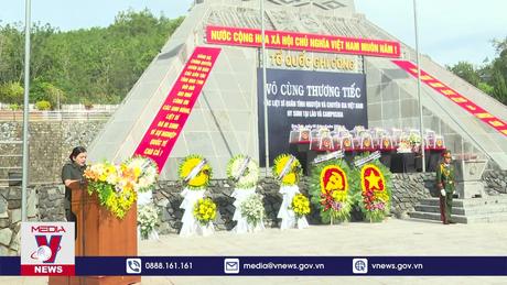 An táng 15 hài cốt liệt sỹ, quân tình nguyện hy sinh tại Lào và Campuchia