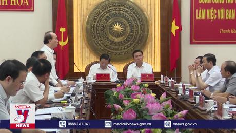 Đoàn khảo sát Tiểu ban Văn kiện Đại hội XIV của Đảng làm việc với tỉnh Thanh Hóa