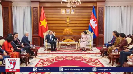 Chủ tịch nước Tô Lâm hội kiến Chủ tịch Quốc hội Campuchia