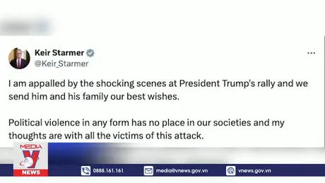 Thế giới lên án vụ nổ súng nhằm vào ông D.Trump