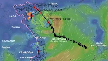 Thời tiết 22/7: Bắc Bộ và Thanh Hóa có mưa lớn kéo dài đến 24/7
