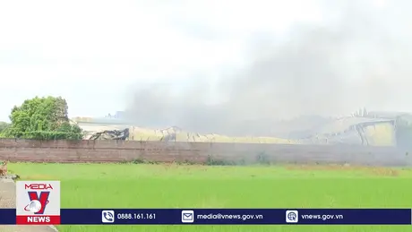 Cháy lớn tại Thái Bình khiến 12 công nhân cấp cứu