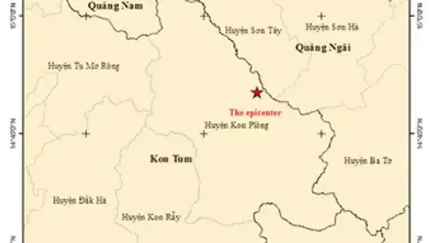 Kon Tum xảy ra động đất mạnh nhất từ trước đến nay với độ lớn 5.0