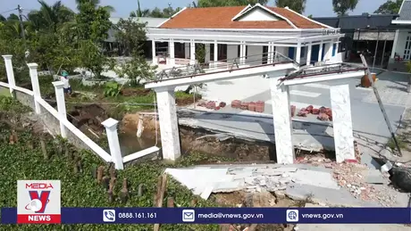 Long An công bố tình huống khẩn cấp sạt lở bờ sông