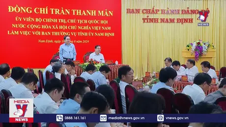 Chủ tịch Quốc hội làm việc với Ban Thường vụ Tỉnh ủy Nam Định