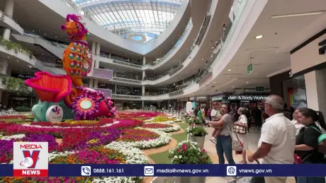 Độc đáo cá ngựa khổng lồ làm từ hoa tươi